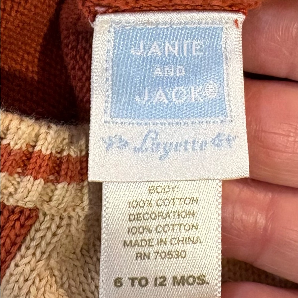 JANIE AND JACK Fall Layette Bear Motif 2-Piece Outfit Set Rust Tan 6–12 Months💛 - Picture 13 of 15